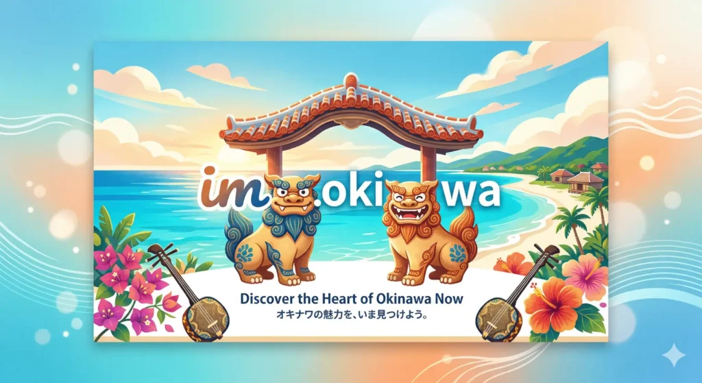 今沖縄 フロントページ トップ画像 シーサー 門 海 雲 三線の画像